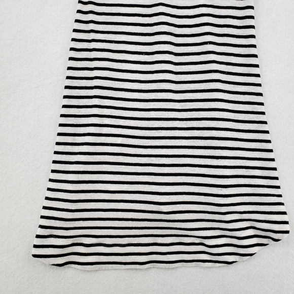 Banana Republic Dress Linen Blend Womens Size Small Striped Black White - Picture 8 of 9